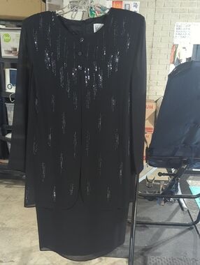 Black Sequin Accent Dress